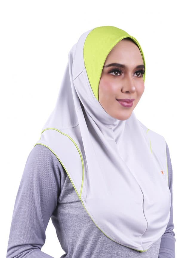 Raqtive Sports Hijab B224 grey lime